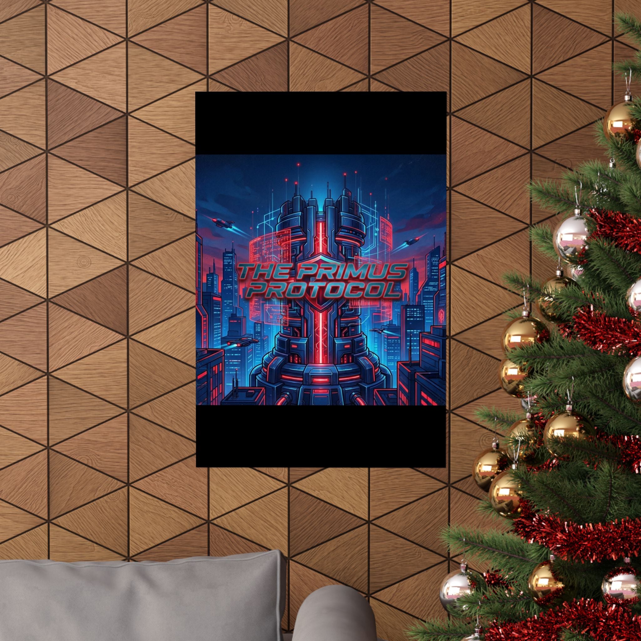 Matte Poster — 'The Primus Protocol' Cyberpunk City Art