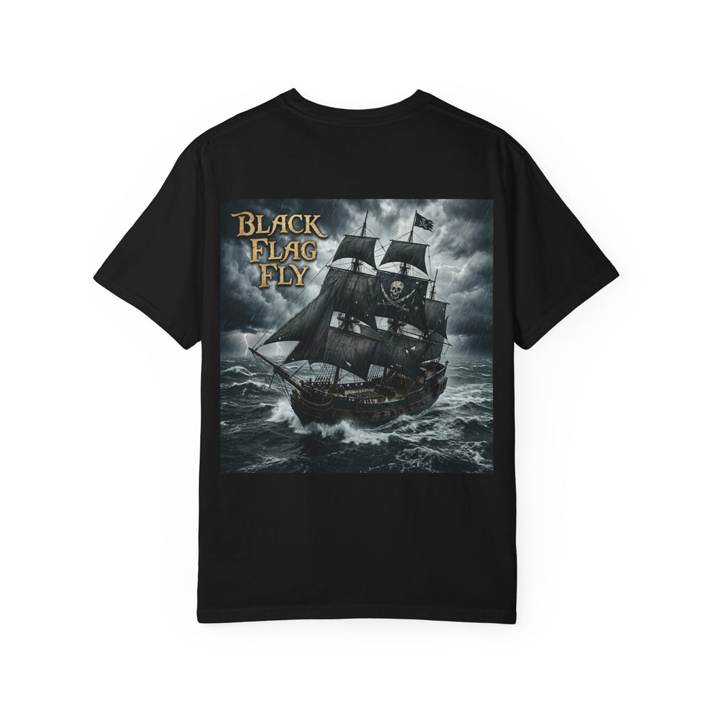 Black Flag Fly Pirate Ship T-shirt