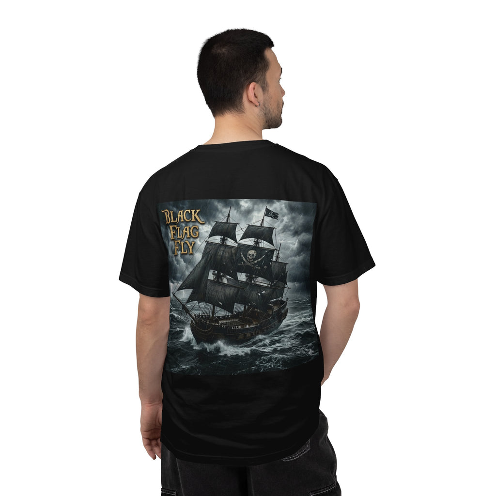 Black Flag Fly Pirate Ship T-shirt
