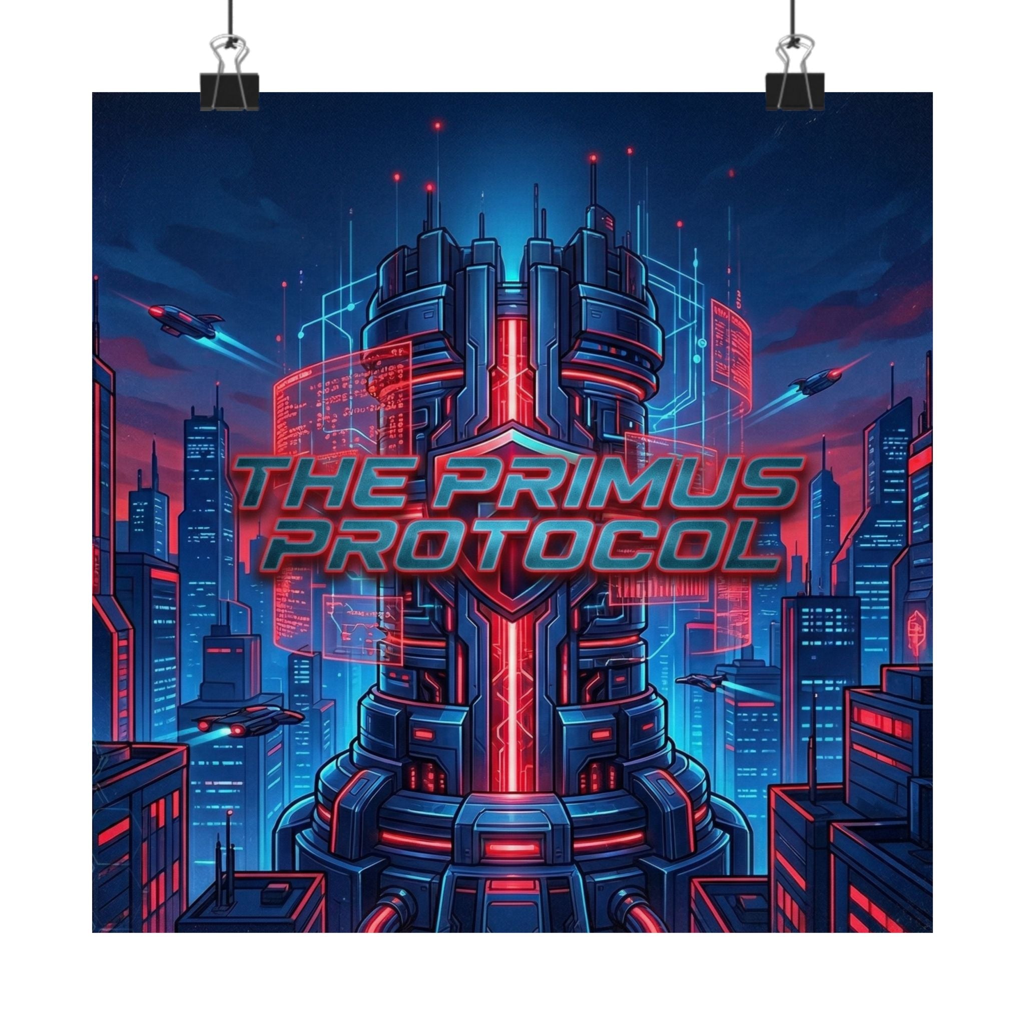 Matte Poster — 'The Primus Protocol' Cyberpunk City Art