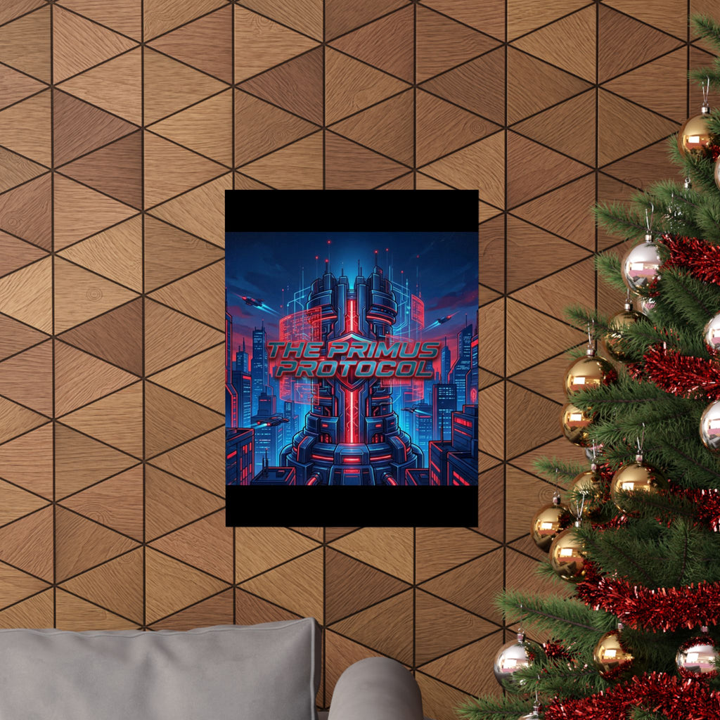 Matte Poster — 'The Primus Protocol' Cyberpunk City Art