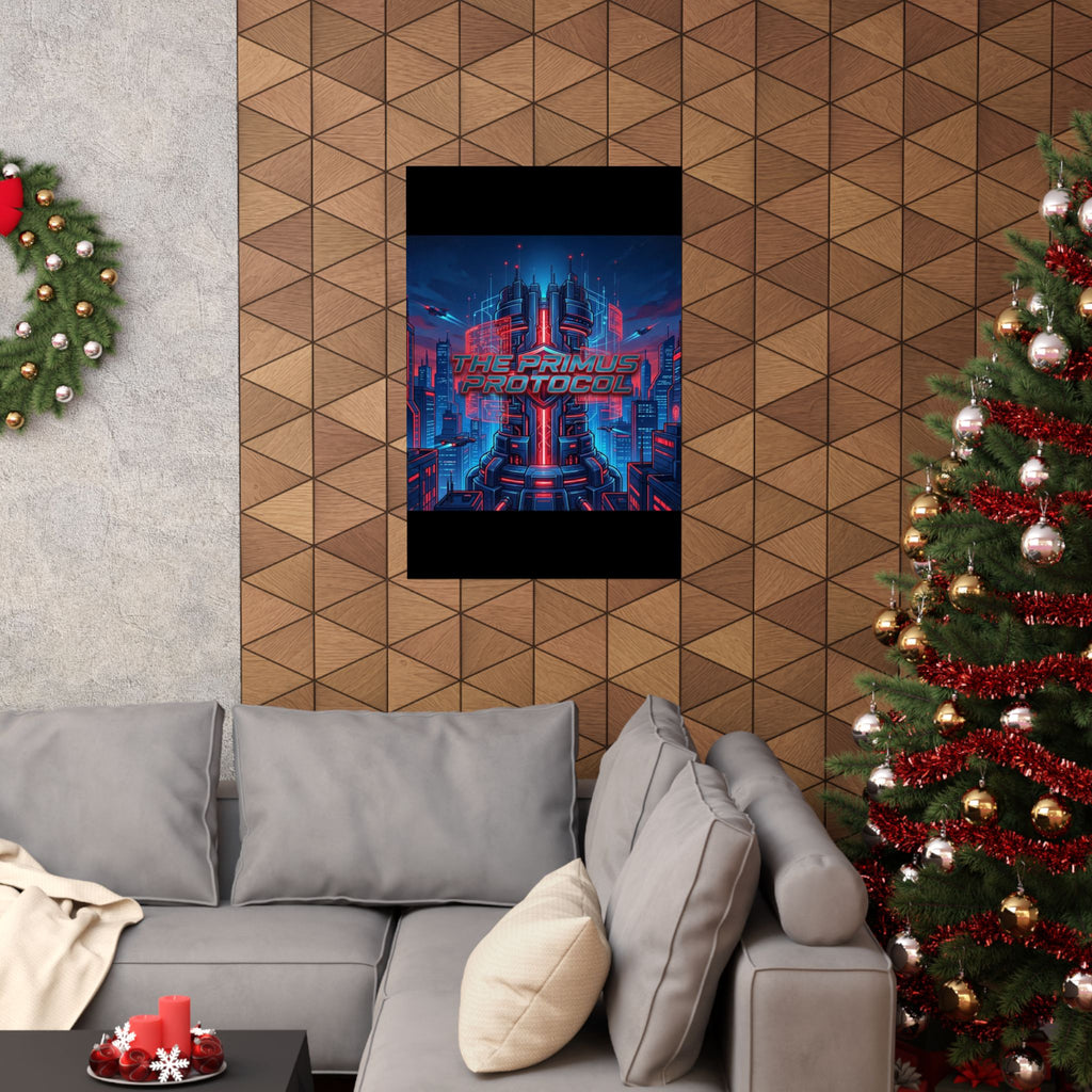 Matte Poster — 'The Primus Protocol' Cyberpunk City Art