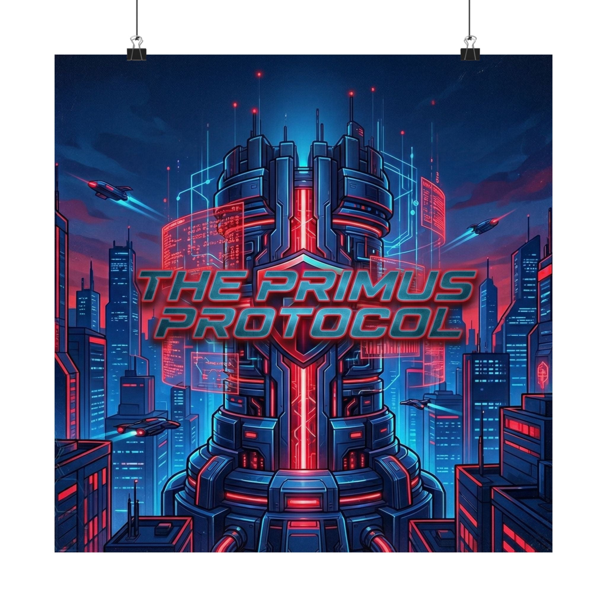 Matte Poster — 'The Primus Protocol' Cyberpunk City Art