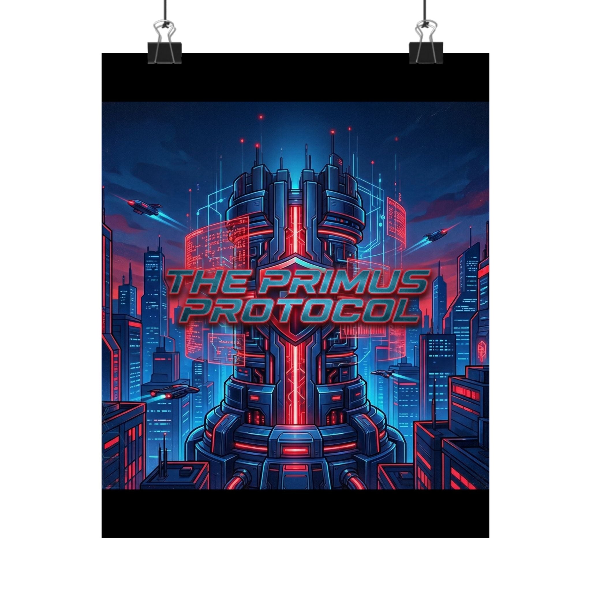 Matte Poster — 'The Primus Protocol' Cyberpunk City Art