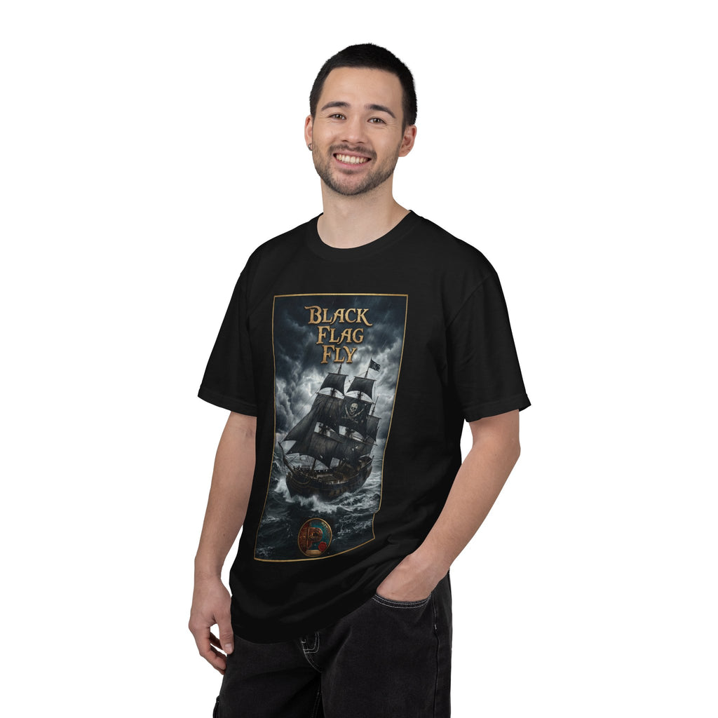 Black Flag Fly Pirate Ship T-shirt