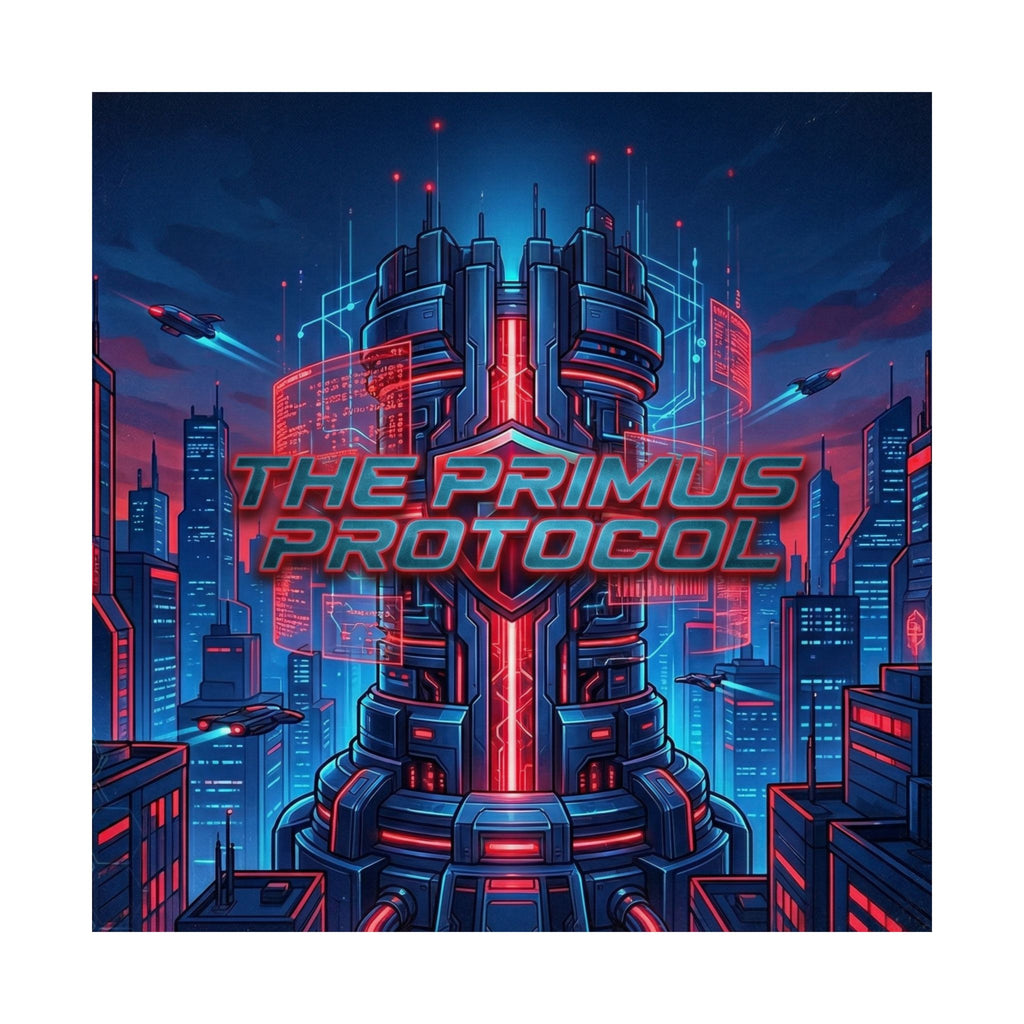 Matte Poster — 'The Primus Protocol' Cyberpunk City Art