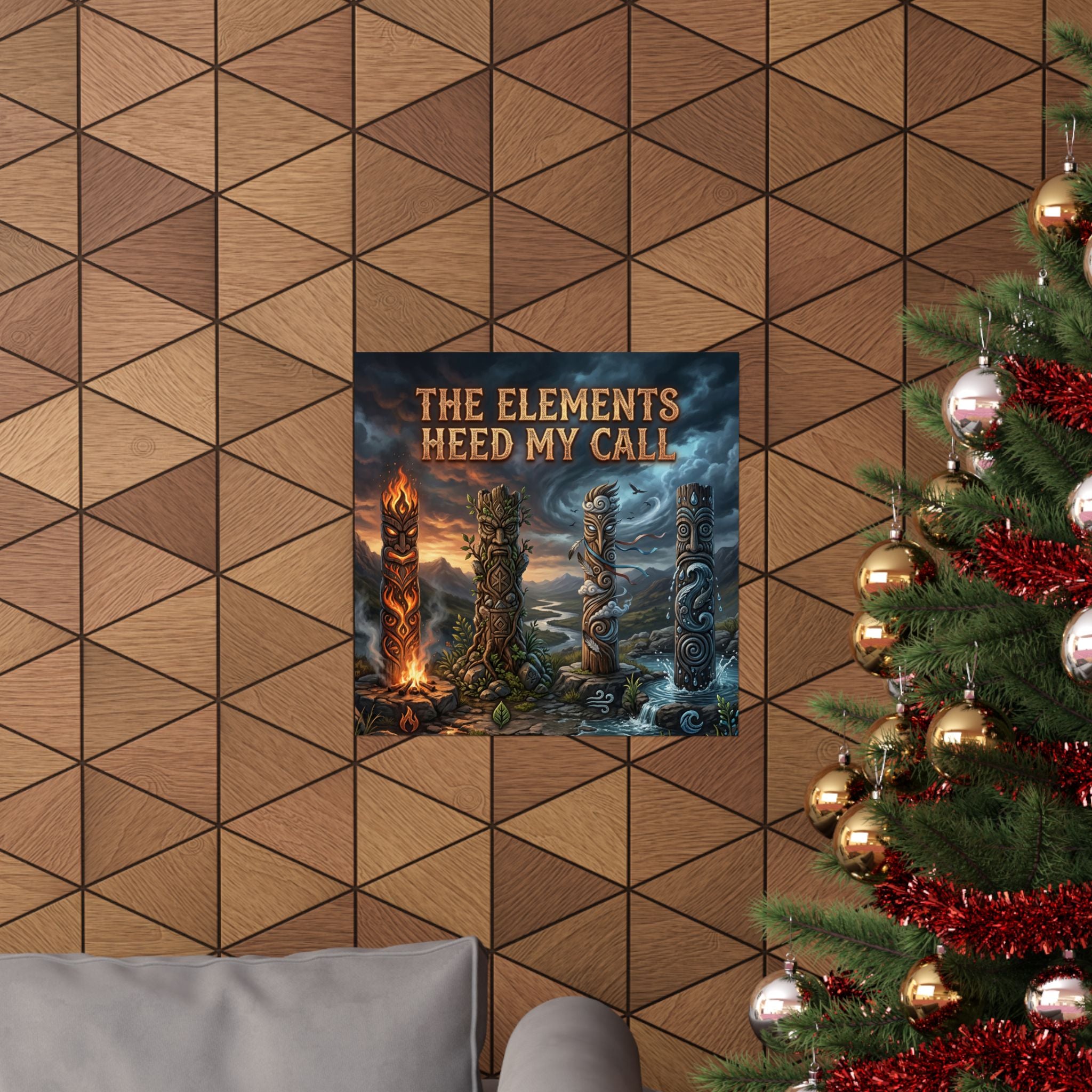 Matte Poster — "The Elements Heed My Call" Fantasy Elemental Totem Wall Art