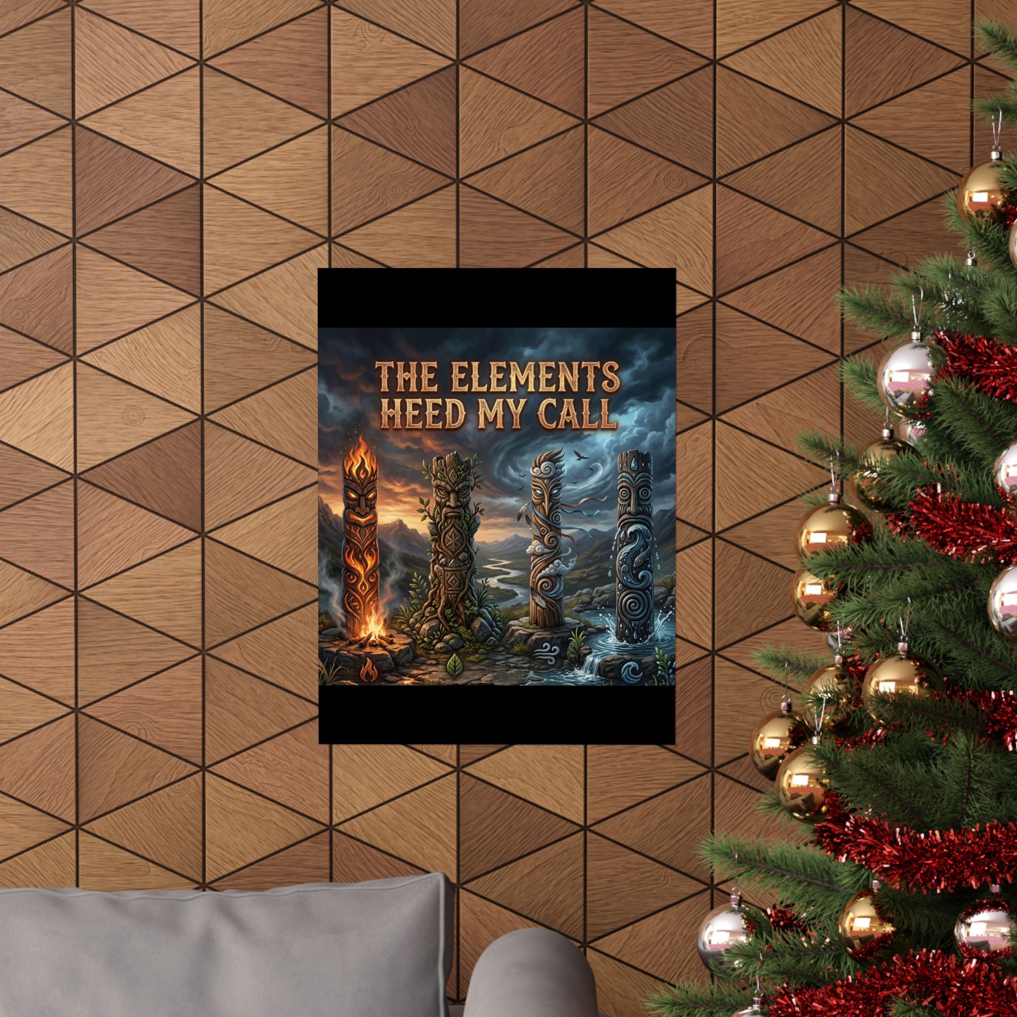 Matte Poster — "The Elements Heed My Call" Fantasy Elemental Totem Wall Art