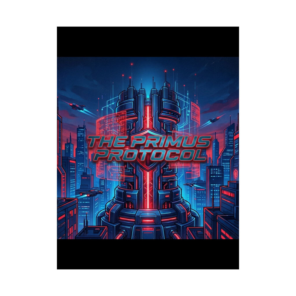 Matte Poster — 'The Primus Protocol' Cyberpunk City Art