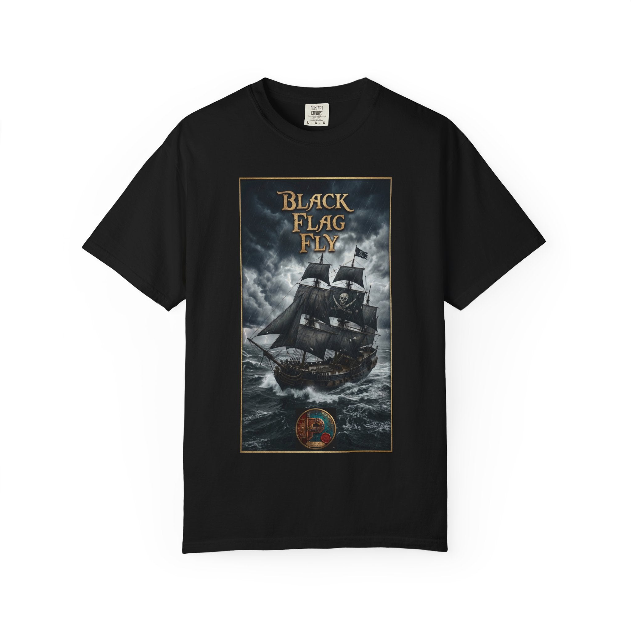 Black Flag Fly Pirate Ship T-shirt