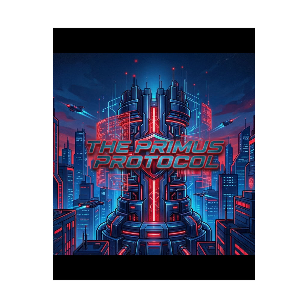 Matte Poster — 'The Primus Protocol' Cyberpunk City Art